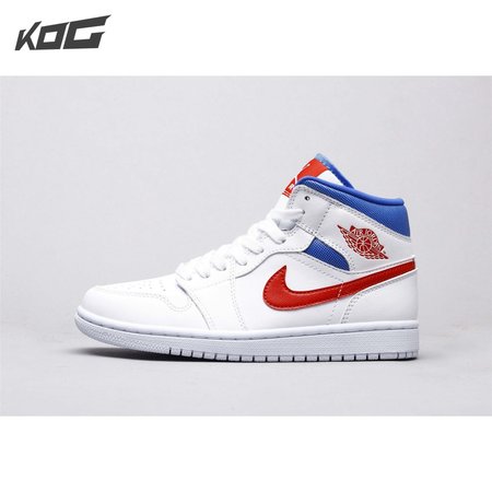 Air Jordan 1 Mid White Red Royal 36-46