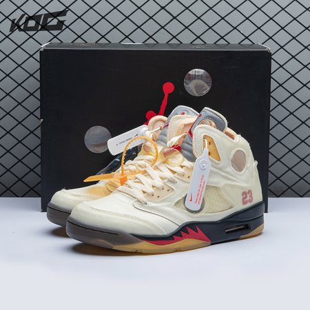 OFF-WHITE x Air Jordan 5 "Sail" 40-47.5