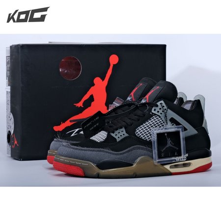 Off-White X Air Jordan 4 Bred CV9388-001 Size 40-47.5